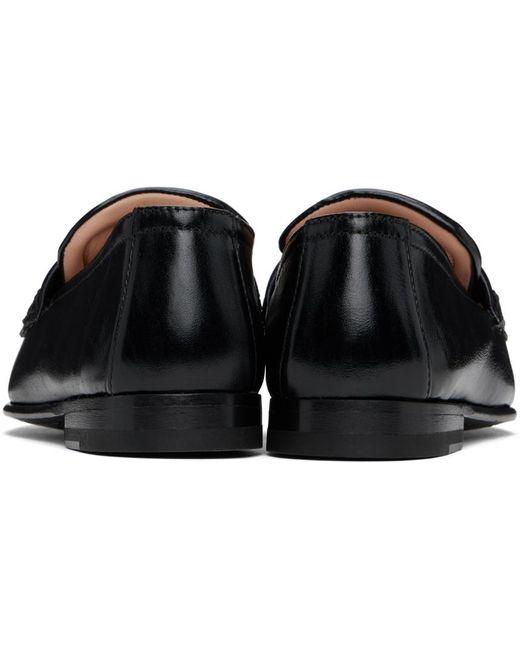Moschino Black Metal Logo Loafers