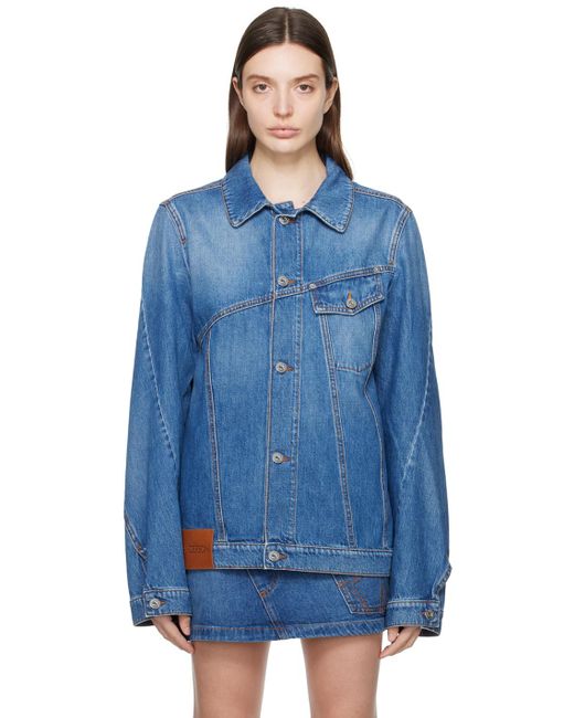 Blouson bleu en denim à assemblage asymétrique J.W. Anderson en coloris Blue