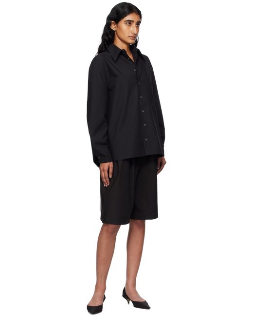 Bambou Roger Kwong Blue Cotton Poplin Oversized Long Sleeve Shirt
