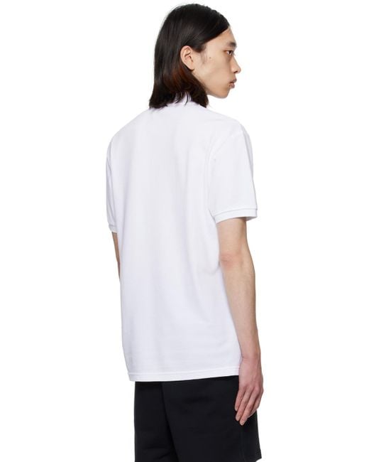 メンズ Moschino ホワイト プリント ポロシャツ White