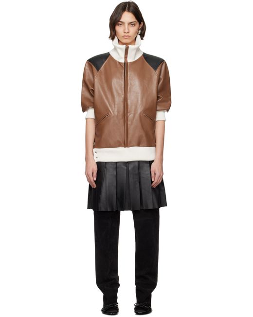 ALL-IN Black Leather Bomber Minidress