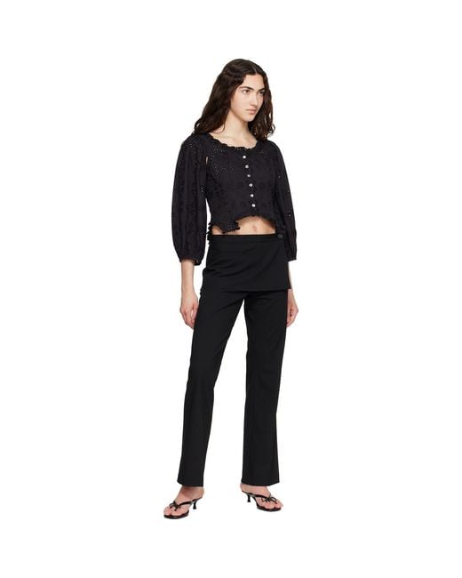 Sandy Liang Black Palisade Blouse