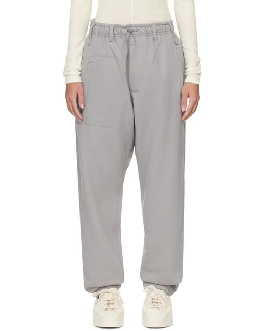 Y-3 White Gray Five-pocket Sweatpants for men