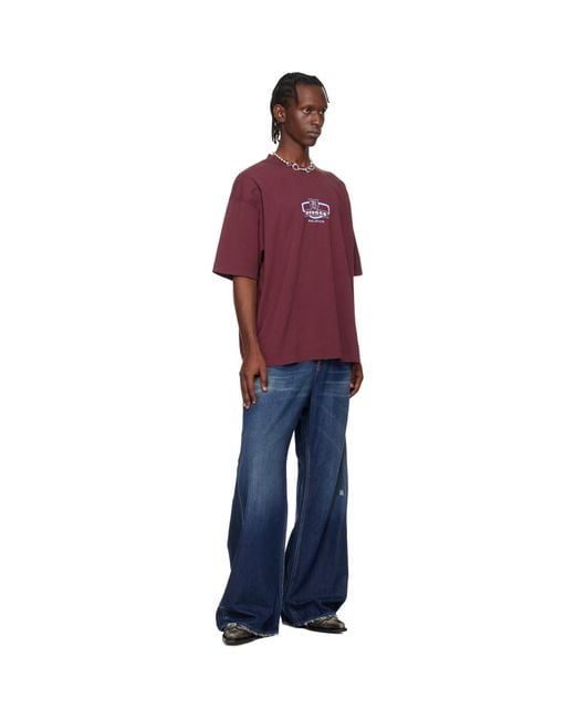 Vetements Red Burgundy 'Brugge' Tourist T-Shirt for men