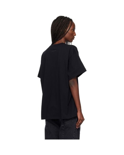 MM6 by Maison Margiela Black Numeric Cotton T-Shirt