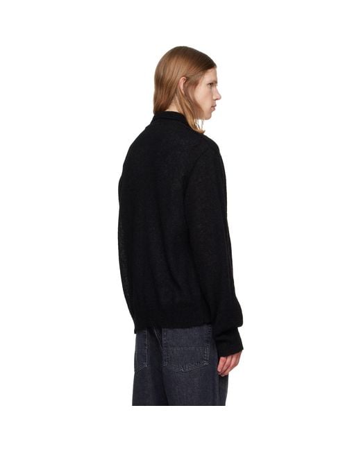 Our Legacy Black Evening Polo Cardigan for men