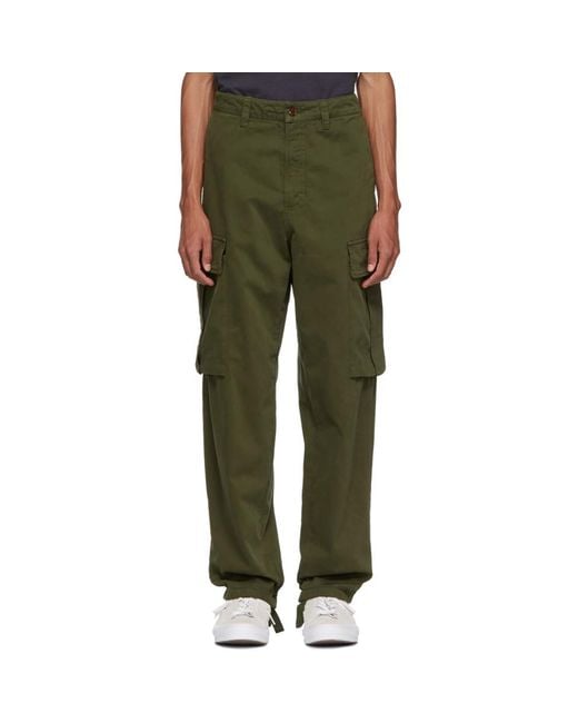 Acne Green Loose Cargo Pants for men