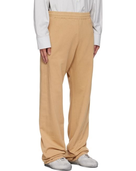 MM6 by Maison Martin Margiela Natural Tan Drawstring Sweatpants for men