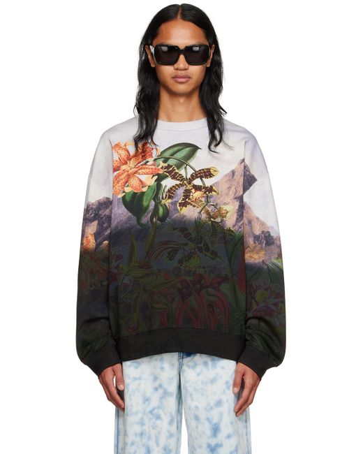 メンズ Dries Van Noten プリント スウェットシャツ ブラック | Lyst