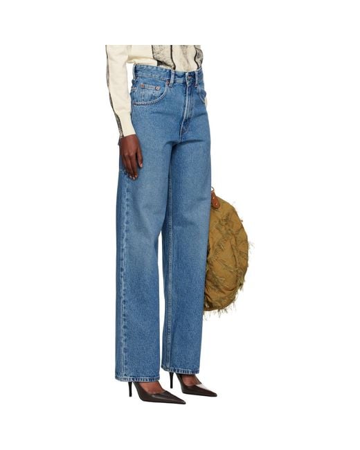MM6 by Maison Margiela Blue Wide-Leg Jeans