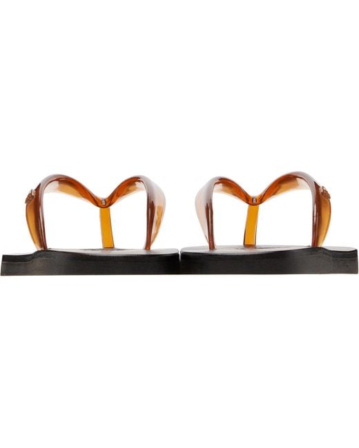 Ancient Greek Sandals Brown Tan Saionara Jelly Flip-Flops