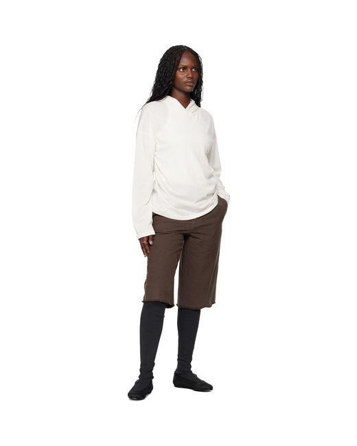 Fear Of God White Off- Holiday Embroidered Classic Fit Long Sleeve Hoodie