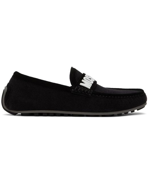Moschino Black Drivers Loafers for men