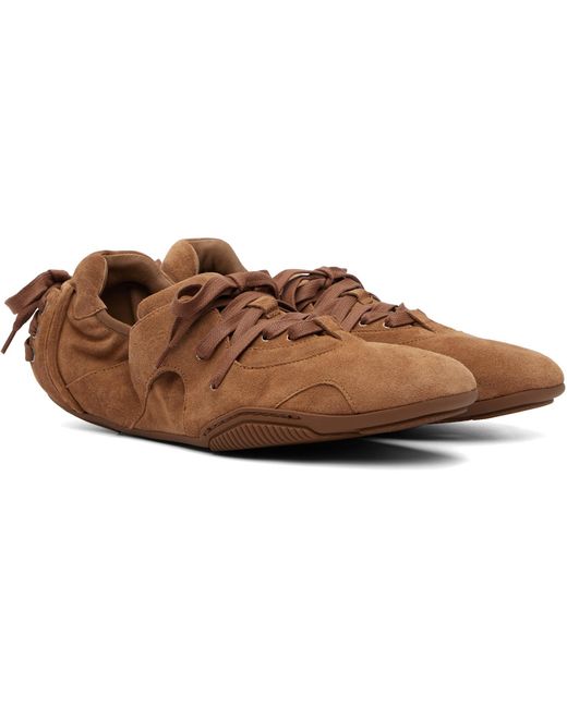 Acne Black Lace-Up Suede Sneakers for men