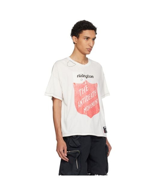 RIVINGTON roi Rebis Red Off- 'Anti Death' Tyler T-Shirt for men
