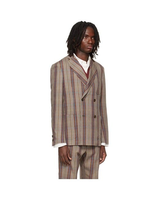 Vivienne Westwood Brown Double Breasted Cruise Blazer for men