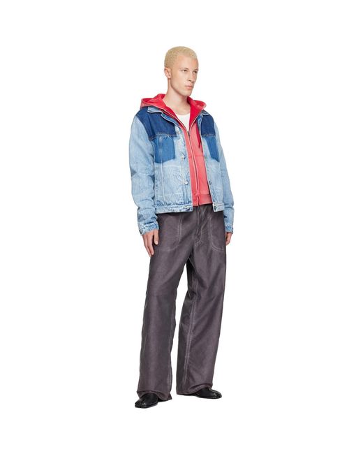 Maison Margiela Blue Patchwork Denim Jacket for men
