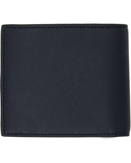 Boss Blue Navy Logo Plate Wallet for men