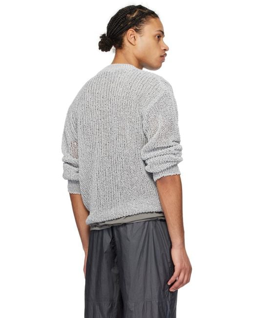 Amomento Gray Netted Sweater for men