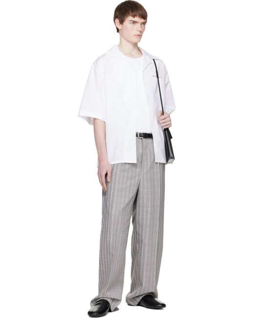 Marni メンズ ホワイト Peeping Logo ボウリングシャツ 【公式通販】
