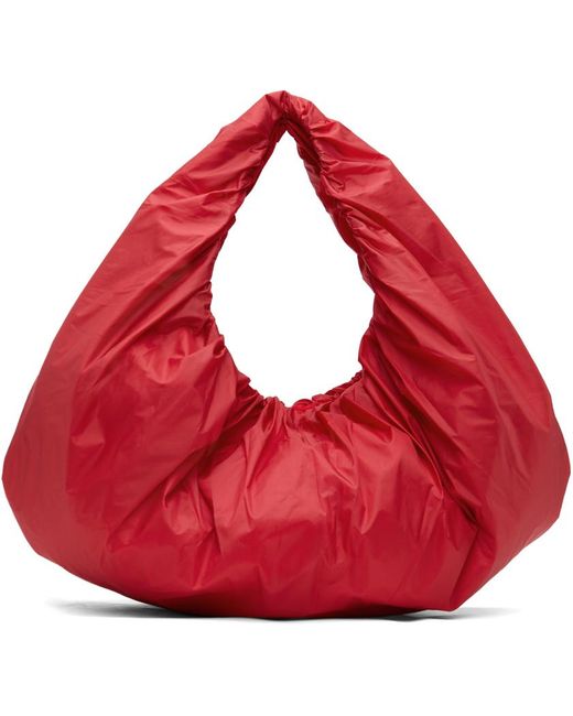 Amomento Red Shirring Tote