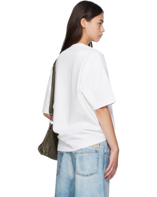 T-Shirt Blanc À Logo Acne en coloris White