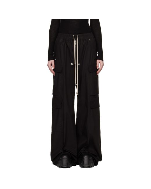 Rick Owens Black Temple Cargobelas Cargo Pants