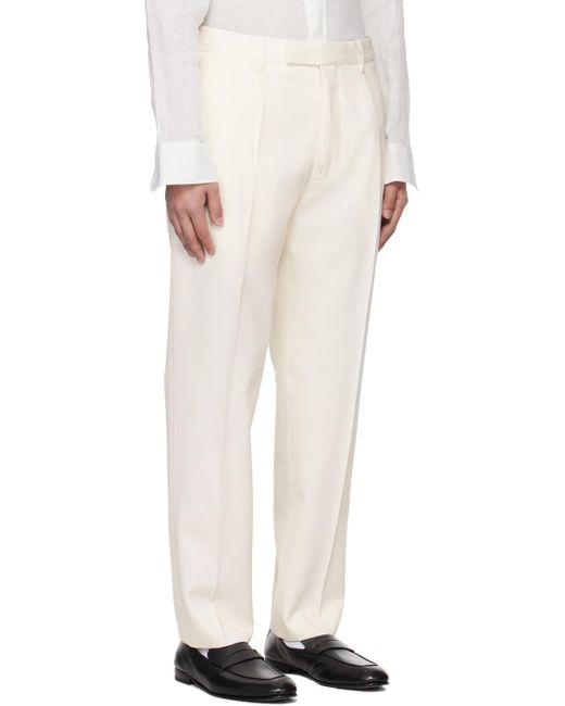 Zegna Off-white Pleated Trousers for men