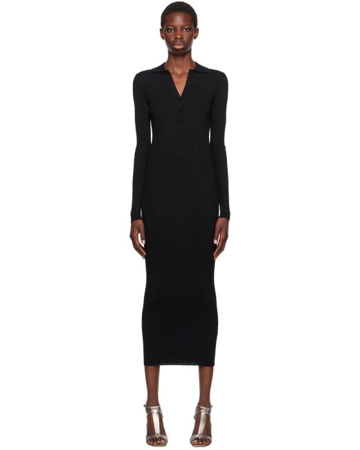 Max Mara Black Frais Midi Dress