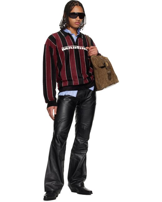 Polo De Sport Bourgogne Et Noir À Logos Martine Rose pour homme en coloris Red