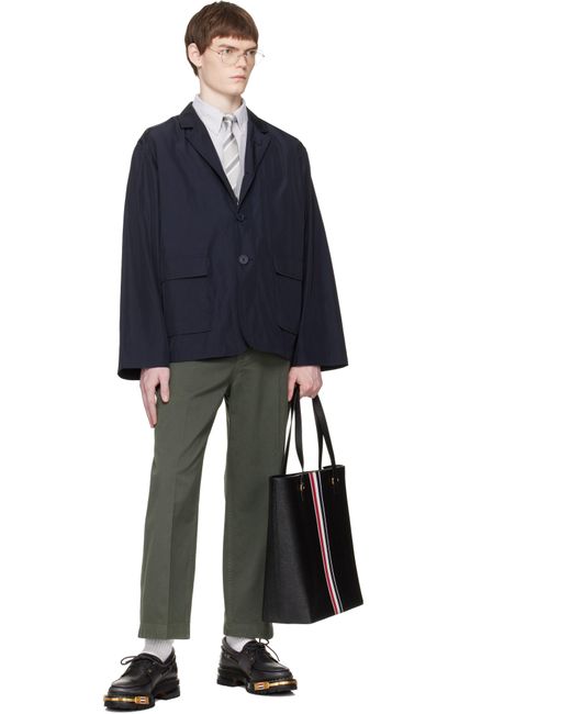 Thom Browne メンズ ブルー ネイビー パッカブル フラップポケット 