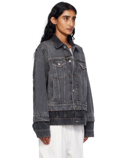 Stella McCartney ブラック Tonal Panelled デニムジャケット Black