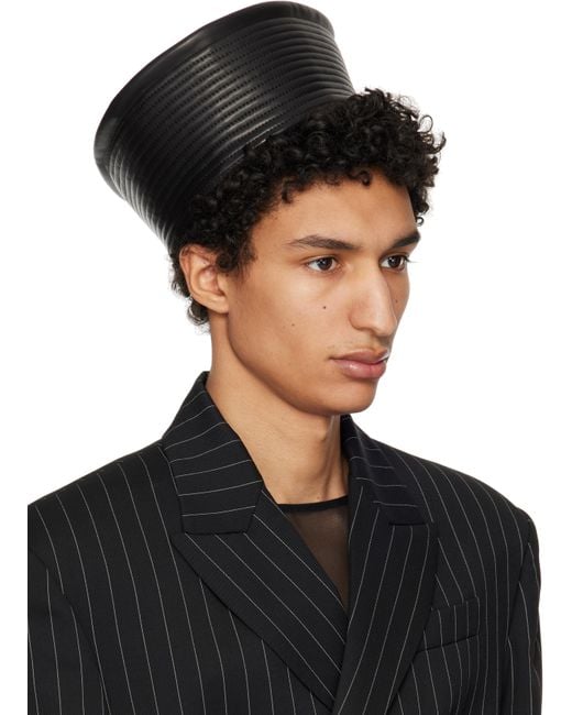 メンズ Jean Paul Gaultier ブラック The Leather Sailor ハット Black
