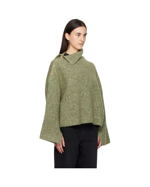 Ganni Green Mohair Sweater