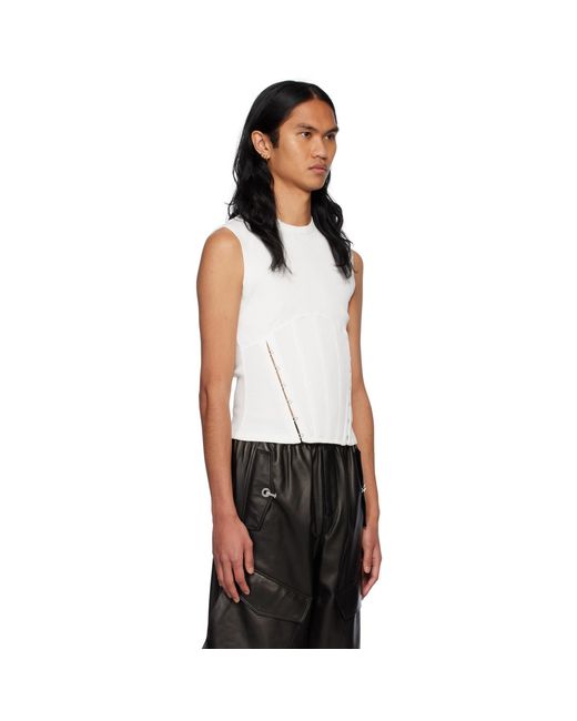 Dion Lee Black White Split Hem Tank Top for men