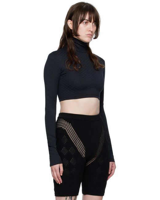 Mini col roulé noir à monogrammes Ambush en coloris Black