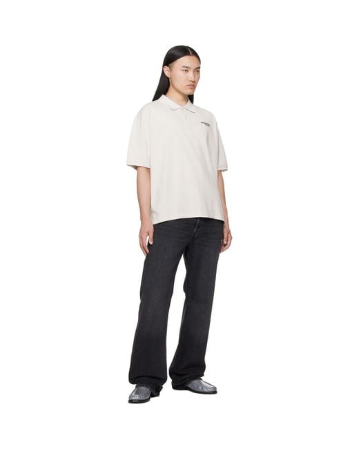 Acne White Off- Washed Logo Polo for men