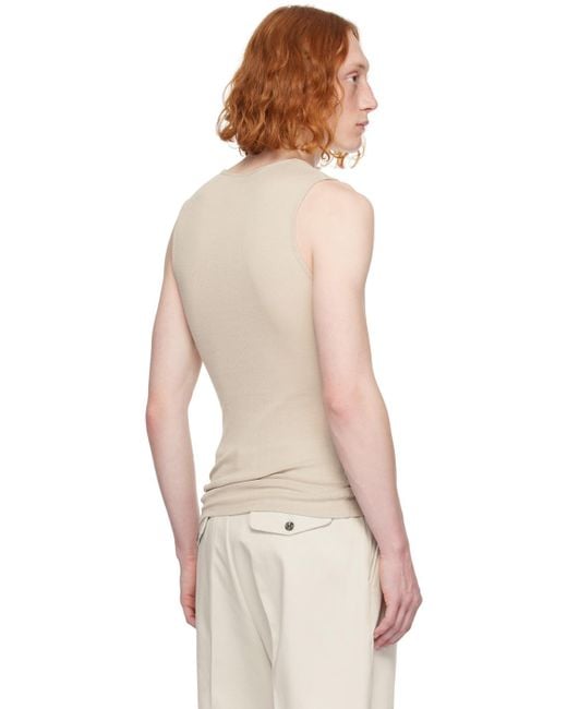 AMI Natural Beige Three-button Tank Top for men
