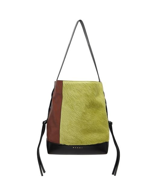 Marni Green Leather Pod 2.0 Small Bag