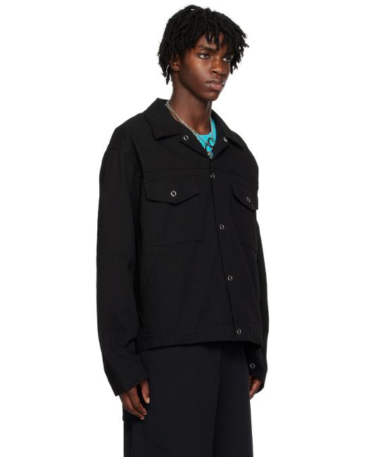 Acne Black Blacak Spread Collar Jacket for men