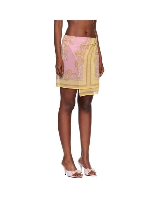 Versace Multicolor Mini Skirt With All-Over Print