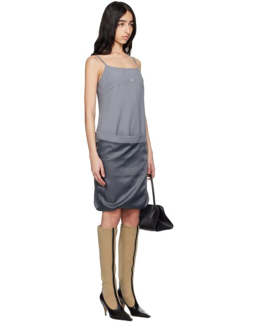 Commission Black Fold-Up Slip Midi Dress