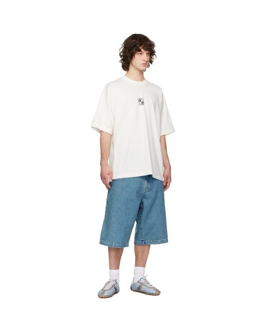 Vetements White Off- Biker Cross Logo T-Shirt for men