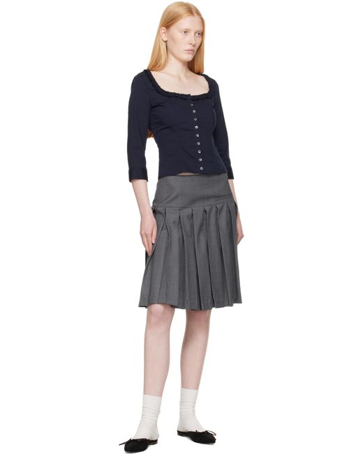 Sandy Liang Black Simona Blouse
