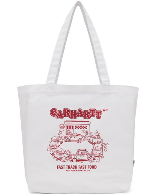 Carhartt White Canvas Graphic Tote for men