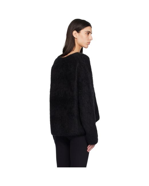 Totême Black Boxy Alpaca Knit Sweater