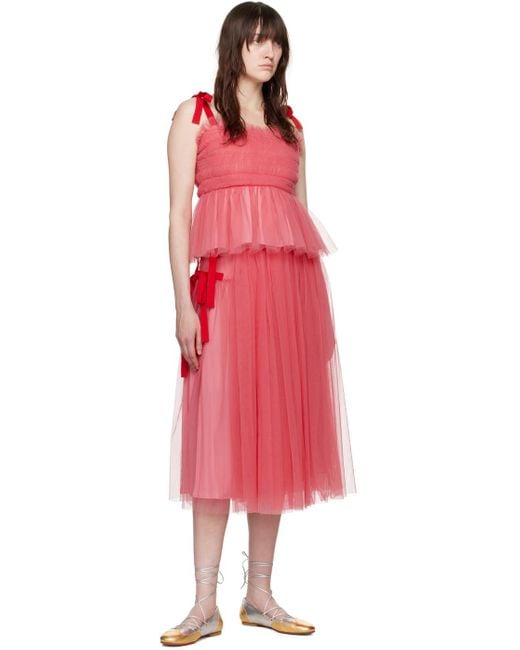 Molly Goddard Pink Lottie Midi Skirt