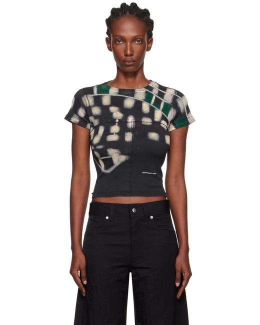 Eckhaus Latta Black Lapped Baby T-Shirt