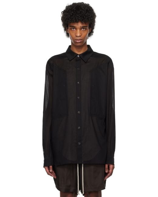 メンズ Rick Owens ブラック Hollywood Jumbo Fogpocket Outer シャツ Black