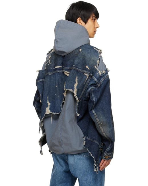 Maison Mihara Yasuhiro Blue Laye Denim Jacket for men